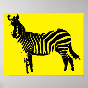 Zebra Black Silhouette Poster