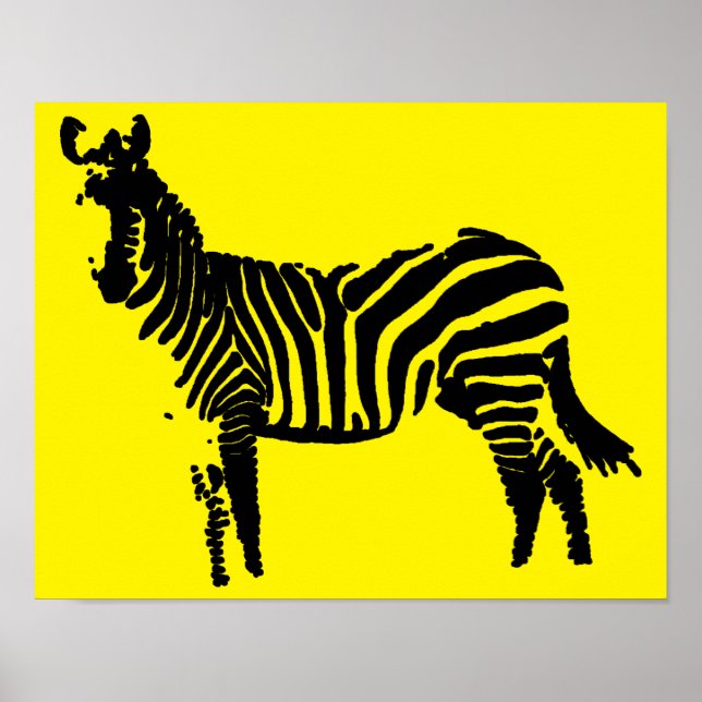 Zebra Black Silhouette Poster (Vorne)