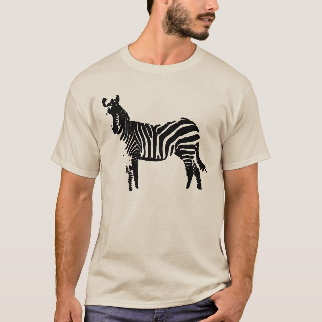 Zebra Black Silhouette T - Shirt (Vorderseite)