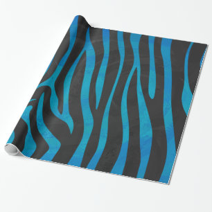 Zebra Black und Blue Print Geschenkpapier