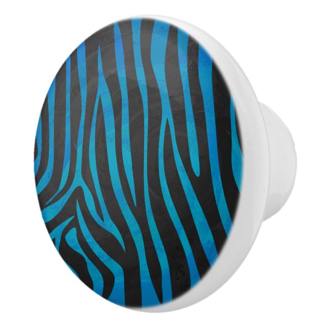 Zebra Black und Blue Print Keramikknauf (Rechts)