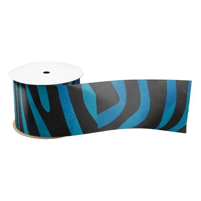 Zebra Black und Blue Print Satinband (Spule)