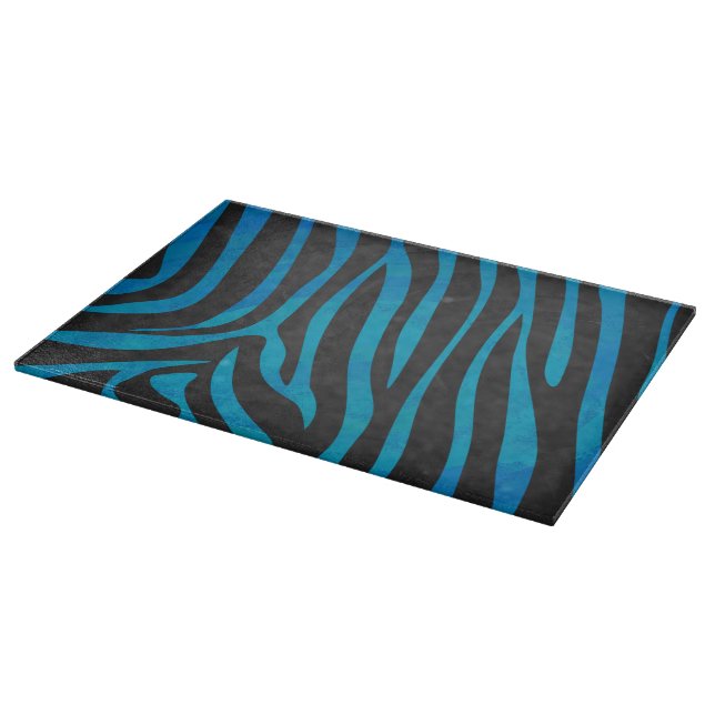 Zebra Black und Blue Print Schneidebrett (Ecke)