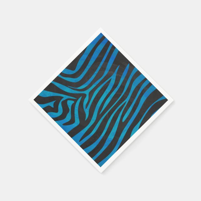 Zebra Black und Blue Print Serviette (Ecke)