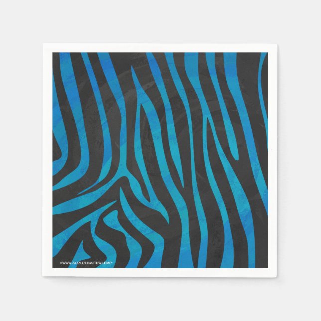 Zebra Black und Blue Print Serviette (Vorderseite)