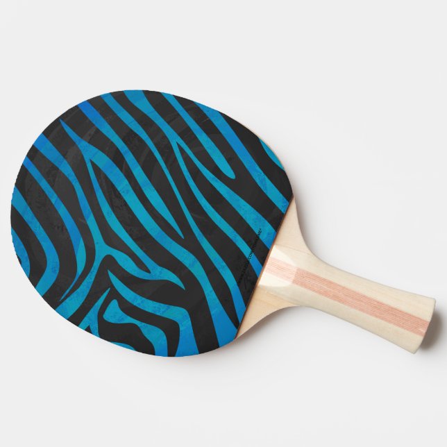Zebra Black und Blue Print Tischtennis Schläger (Seitenansicht)