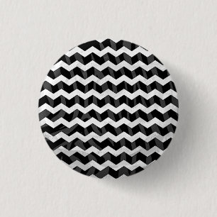 Zebra Black und Grau Zickzack Button