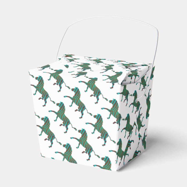 Zebra Black und Green Print Geschenkschachtel (Vorderseite)