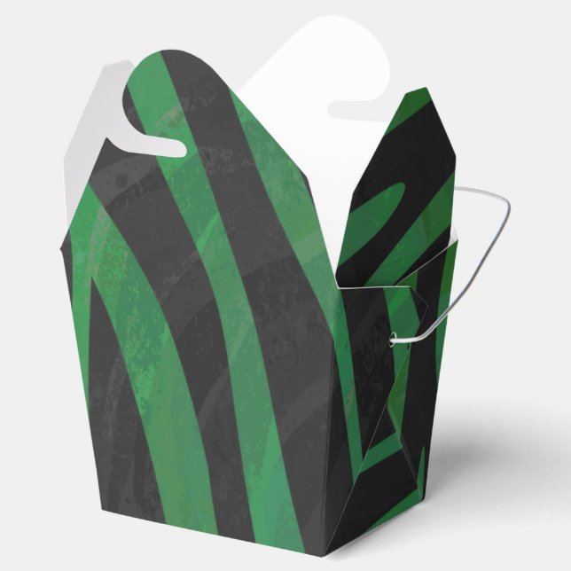 Zebra Black und Green Print Geschenkschachtel (Geöffnet)