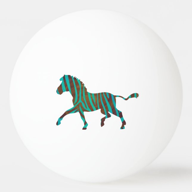 Zebra Black und Green Print Tischtennisball (Rückseite)