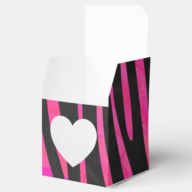 Zebra Black und Hot Pink Print Geschenkschachtel (Geöffnet)
