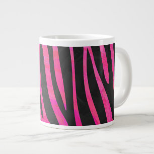 Zebra Black und Hot Pink Print Jumbo-Tasse