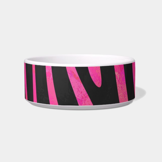 Zebra Black und Hot Pink Print Napf (Rechts)