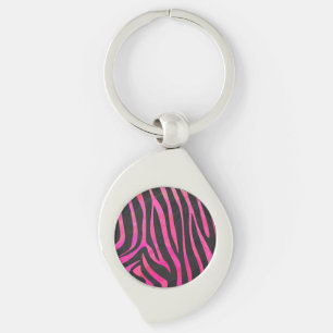 Zebra Black und Hot Pink Print Schlüsselanhänger