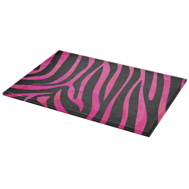 Zebra Black und Hot Pink Print Schneidebrett (Ecke)