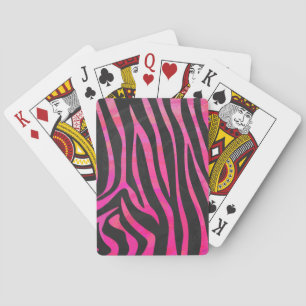 Zebra Black und Hot Pink Print Spielkarten