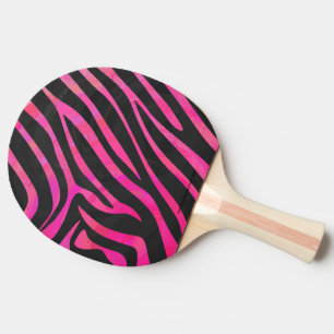 Zebra Black und Hot Pink Print Tischtennis Schläger