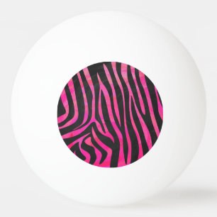 Zebra Black und Hot Pink Print Tischtennisball