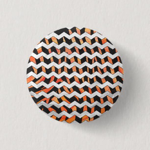 Zebra Black und Orange Print Button