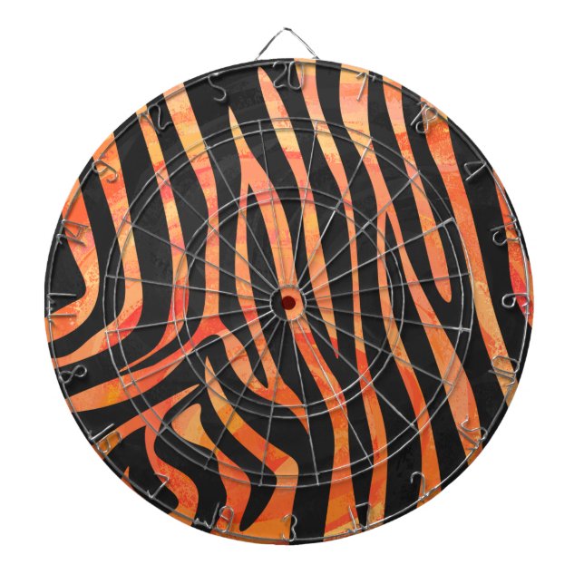 Zebra Black und Orange Print Dartscheibe (vorne)