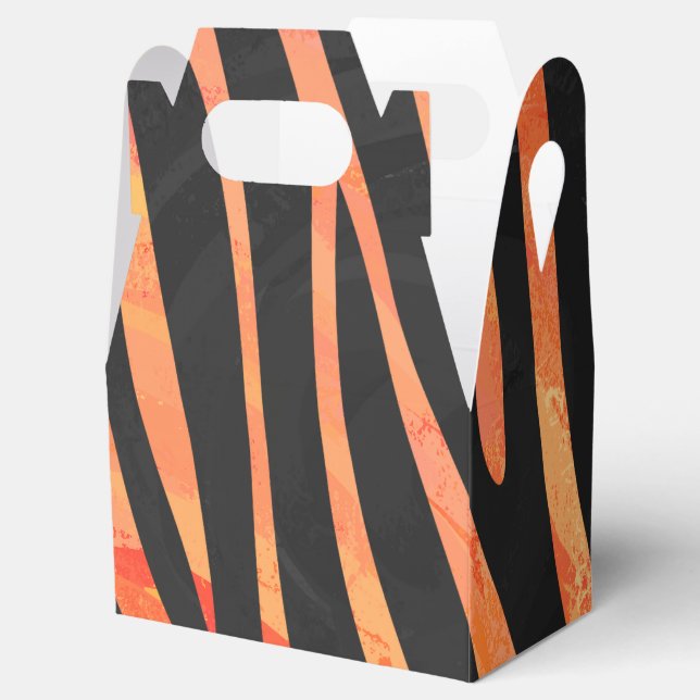 Zebra Black und Orange Print Geschenkschachtel (Geöffnet)