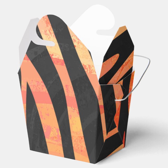 Zebra Black und Orange Print Geschenkschachtel (Geöffnet)