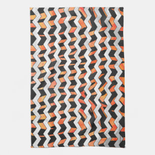 Zebra Black und Orange Print Handtuch