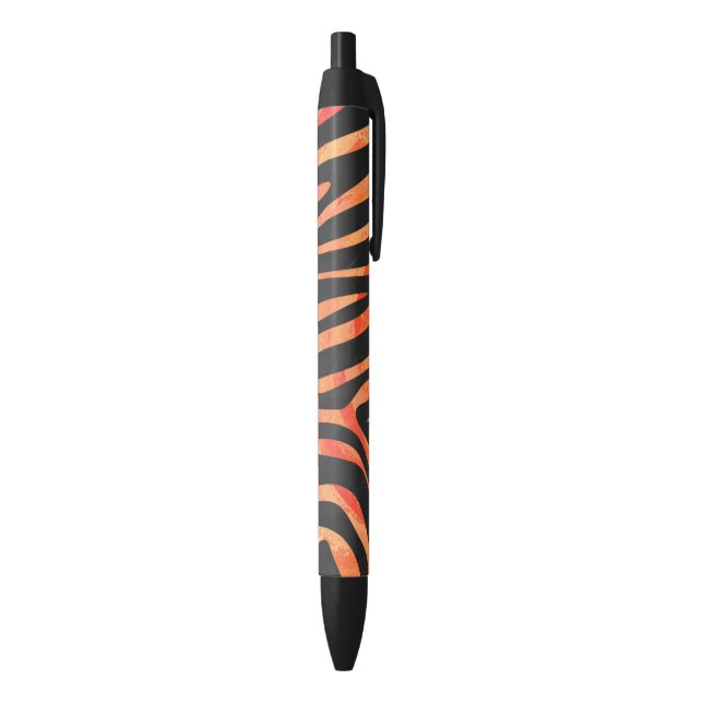 Zebra Black und Orange Print Kugelschreiber (Unterseite (Vertikal))