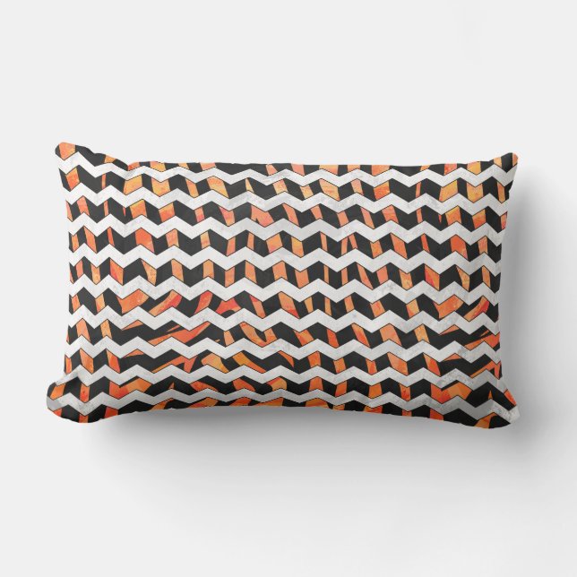 Zebra Black und Orange Print Lendenkissen (Vorderseite)