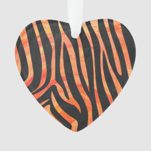 Zebra Black und Orange Print Ornament