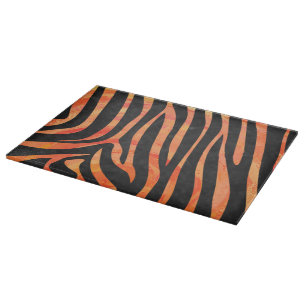 Zebra Black und Orange Print Schneidebrett