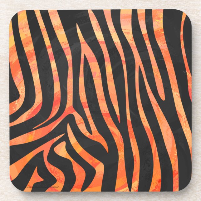 Zebra Black und Orange Print Untersetzer (Vorderseite)