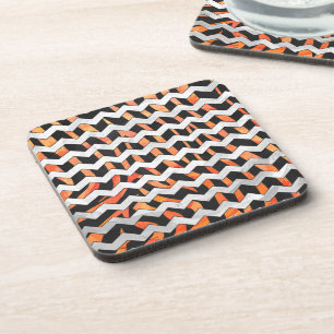 Zebra Black und Orange Print Untersetzer