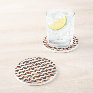 Zebra Black und Orange Print Untersetzer