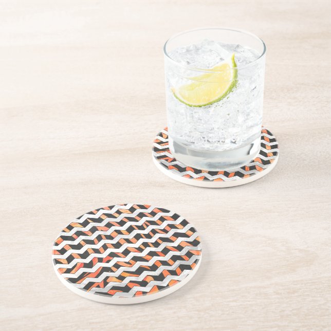 Zebra Black und Orange Print Untersetzer (Seite)