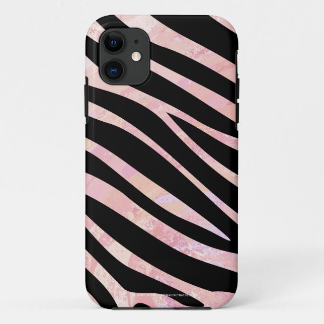 Zebra Black und Pink Print Case-Mate iPhone Hülle (Rückseite)