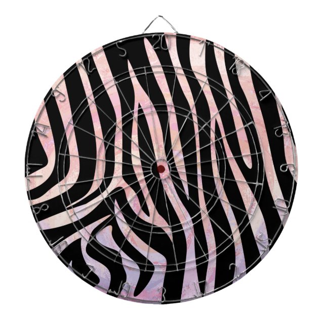 Zebra Black und Pink Print Dartscheibe (vorne)