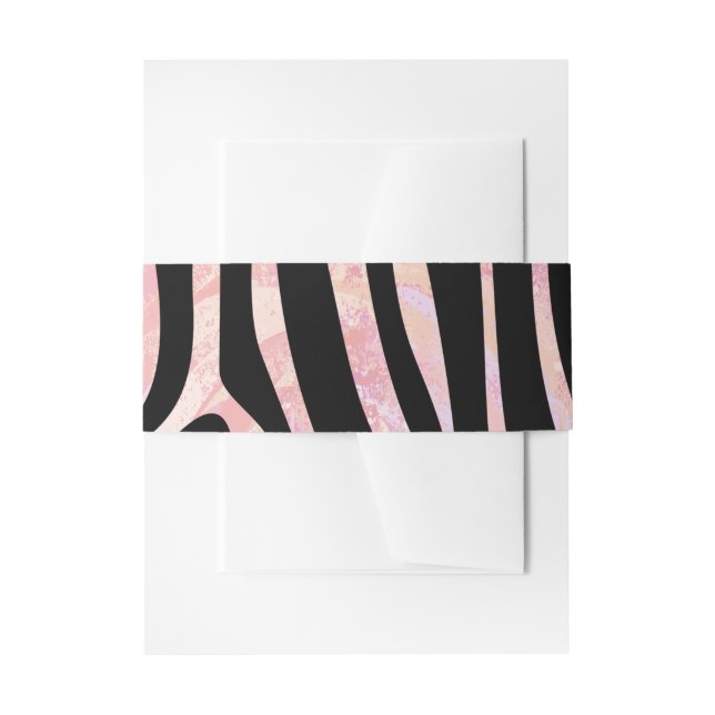 Zebra Black und Pink Print Einladungsbanderole (Vorderseite Beispiel)