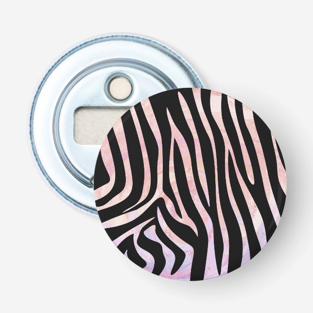 Zebra Black und Pink Print Flaschenöffner (Vorderseite)