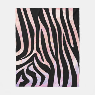 Zebra Black und Pink Print Fleecedecke