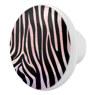 Zebra Black und Pink Print Keramikknauf