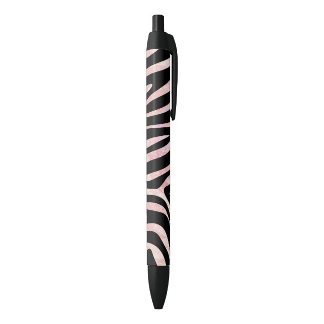 Zebra Black und Pink Print Kugelschreiber (Unterseite (Vertikal))