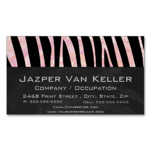 Zebra Black und Pink Print Magnetische Visitenkarte