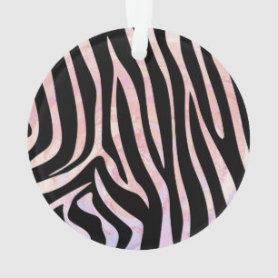 Zebra Black und Pink Print Ornament