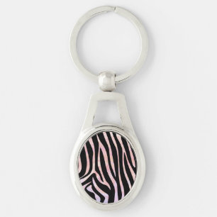 Zebra Black und Pink Print Schlüsselanhänger