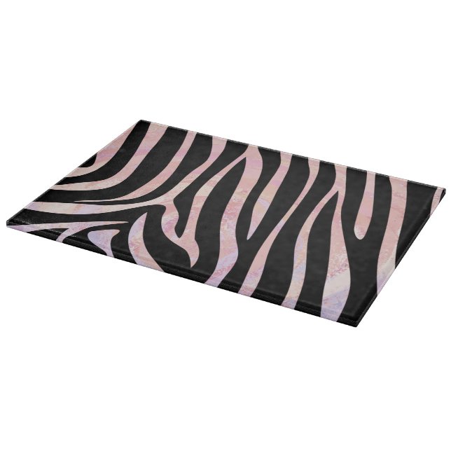 Zebra Black und Pink Print Schneidebrett (Ecke)