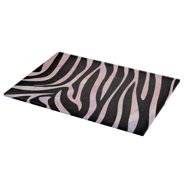 Zebra Black und Pink Print Schneidebrett (Ecke)