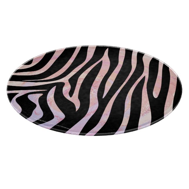 Zebra Black und Pink Print Schneidebrett (Ecke)