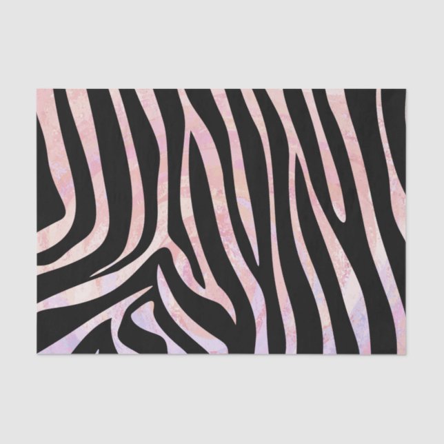 Zebra Black und Pink Print Seidenpapier (Vorderseite)