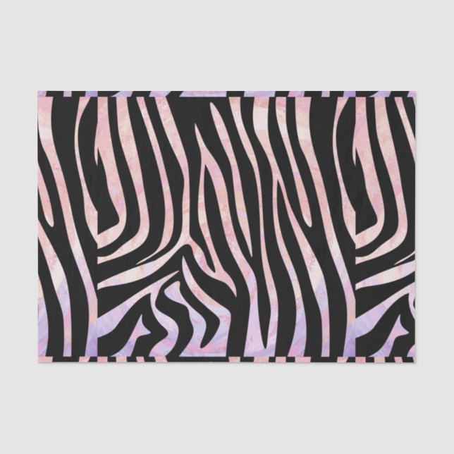 Zebra Black und Pink Print Seidenpapier (Vorderseite)